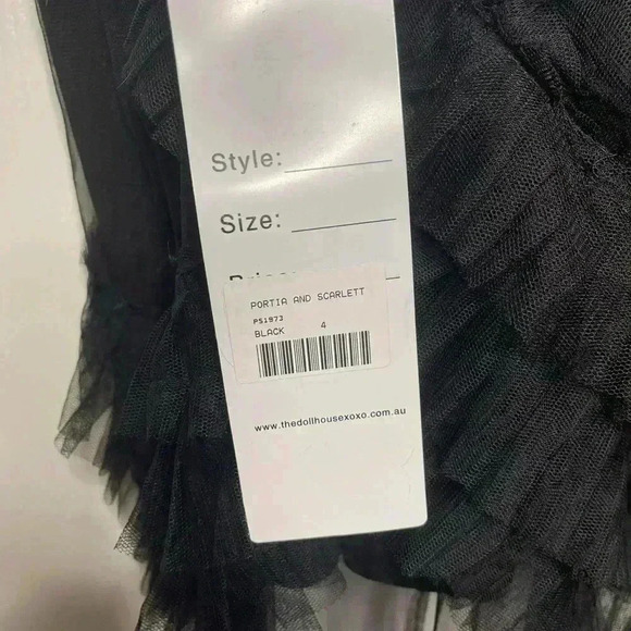 Portia and Scarlett PS1973 Black Ruffled Translucent Gown Size 4 - Picture 12 of 13
